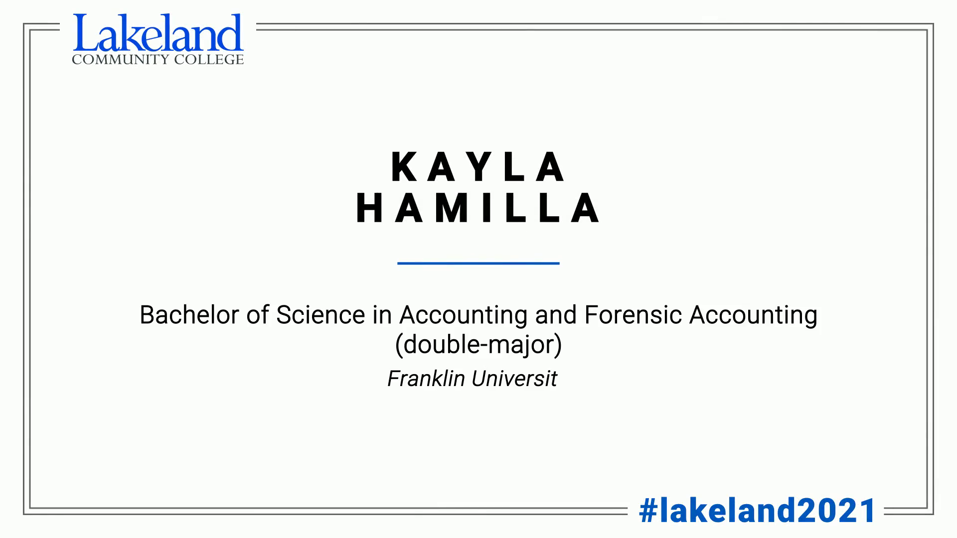 StageClip | Kayla Hamilla - Bachelor of Science in ...